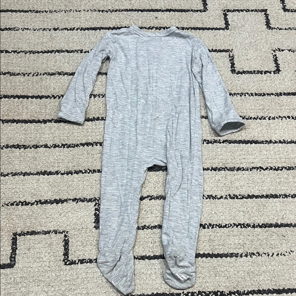 Posh Peanut Grey Heather Footed One-Piece Romper